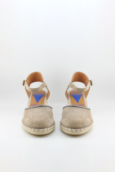 Verbenas Suede Espadrille Plain Wedge Sandals